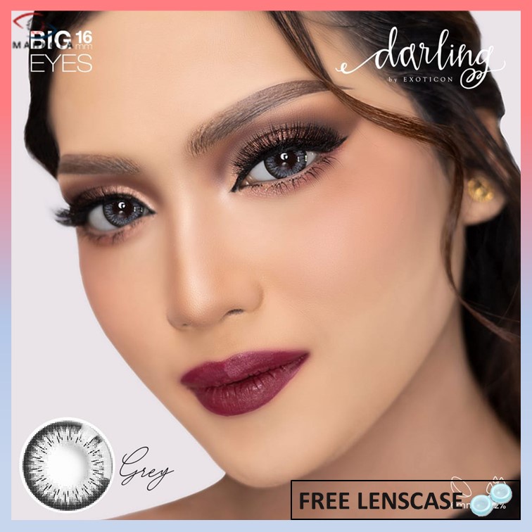 SOFTLENS DARLING MINUS (-3.25 s/d -6.00) BY EXOTICON BIGEYES 16MM / GREY BROWN BLUE BLACK / Softlen Soflen Soflens