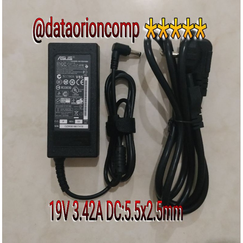 Adaptor Charger Asus 19v 3.42a DC 5.5*2.5 mm Panjang for Asus A43 A43E A43U A43S A53 K43 N46 K53 A32-K53 X44H