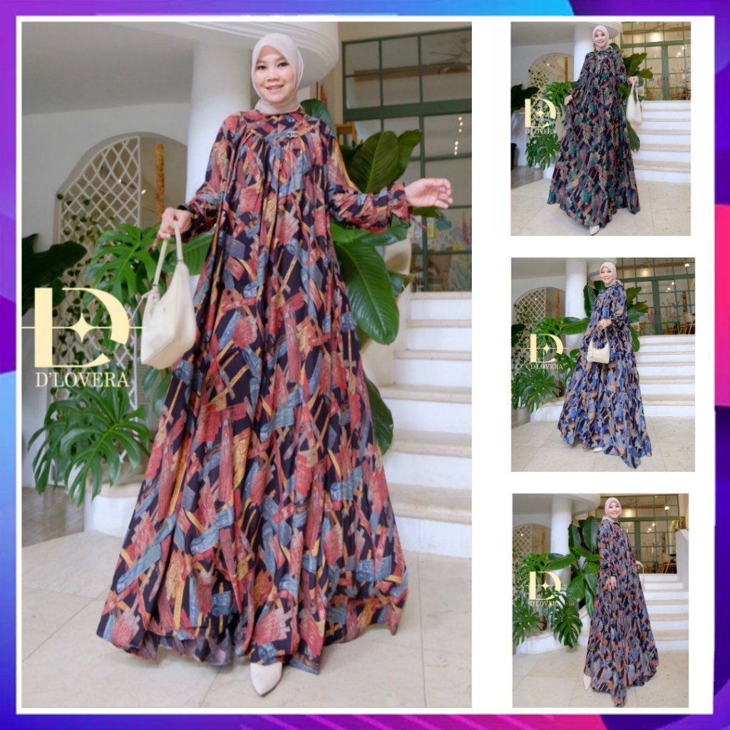 Ready Stock Siap Kirim Ellena Dress Vol.2 Original By D'lovera Gamis Ellena Abaya Ellena Baju Wanita