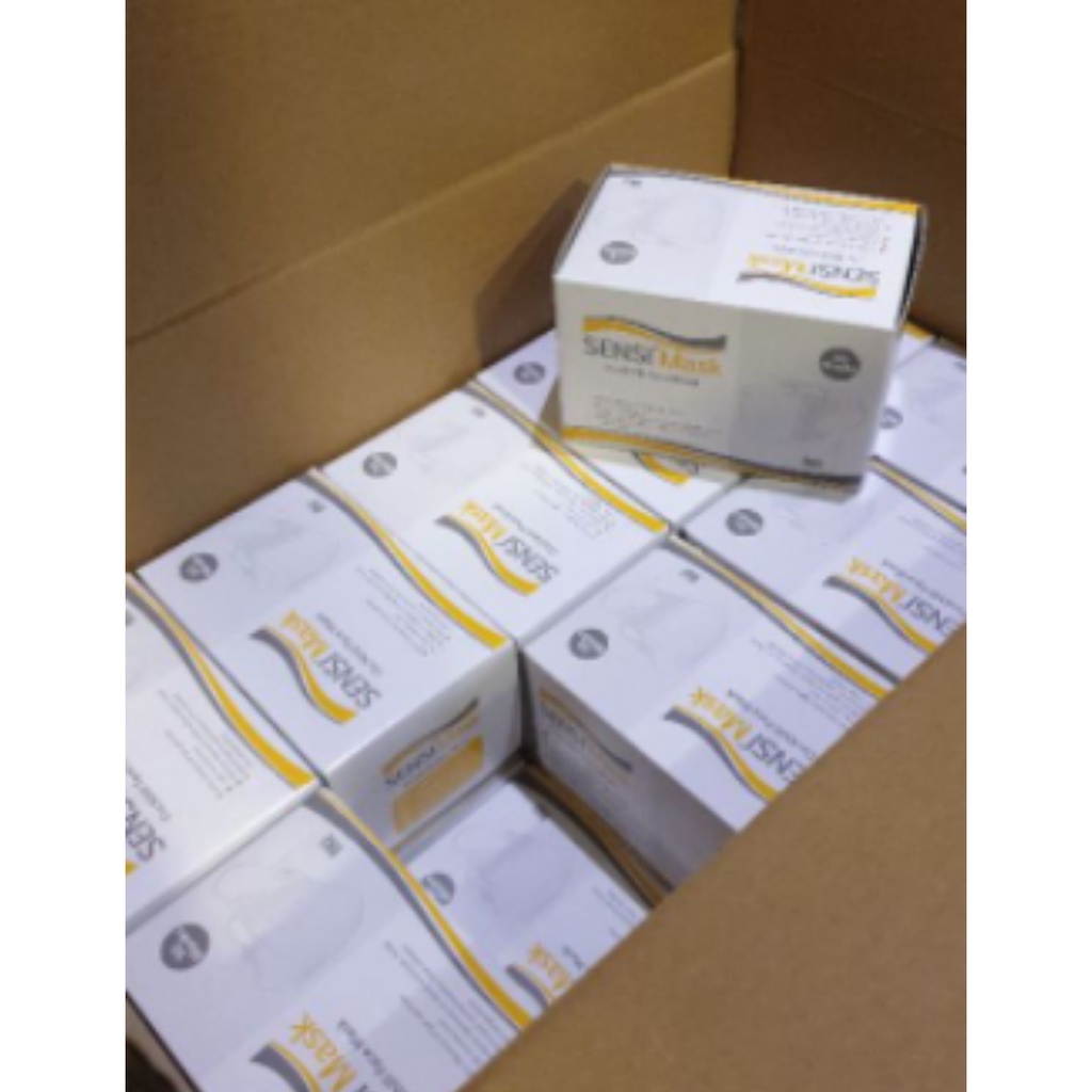 [Packing Terbaik] Original masker sensi 1 box, masker sensi putih 1 box, masker sensi box isi 50 mur
