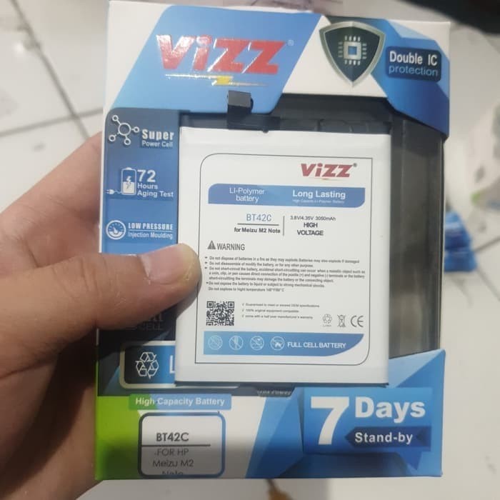 Vizz Double Power Battery Batre Baterai Vizz Meizu BT42C M2 Note