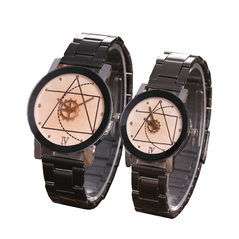 #51 Jam Tangan Couple GEAR STEEL KHAKI Korea Fashion Stainless Steel Watch