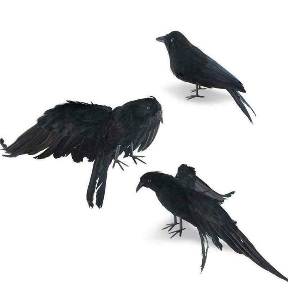 Preva Properti Hias Hewan Simulasi Halloween Burung Gagak Hitam