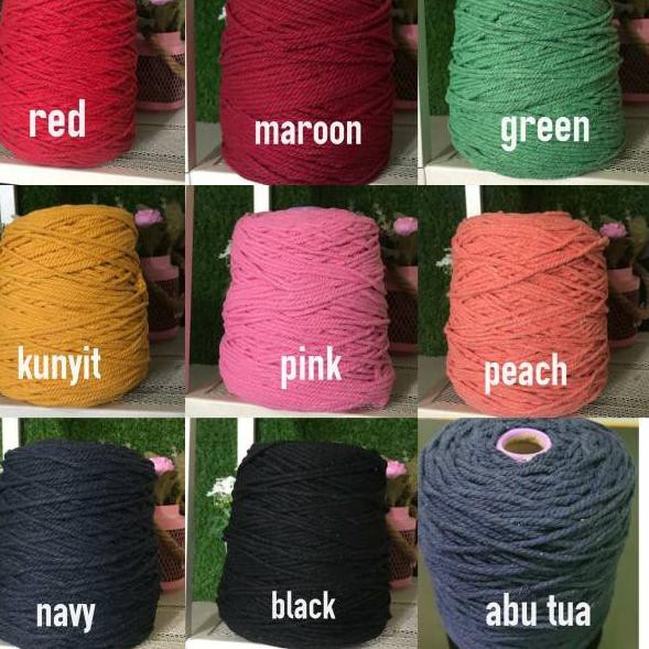 

Ready Stock T0LPI Tali macrame warna cotton rope 4mm part I 57 Murah