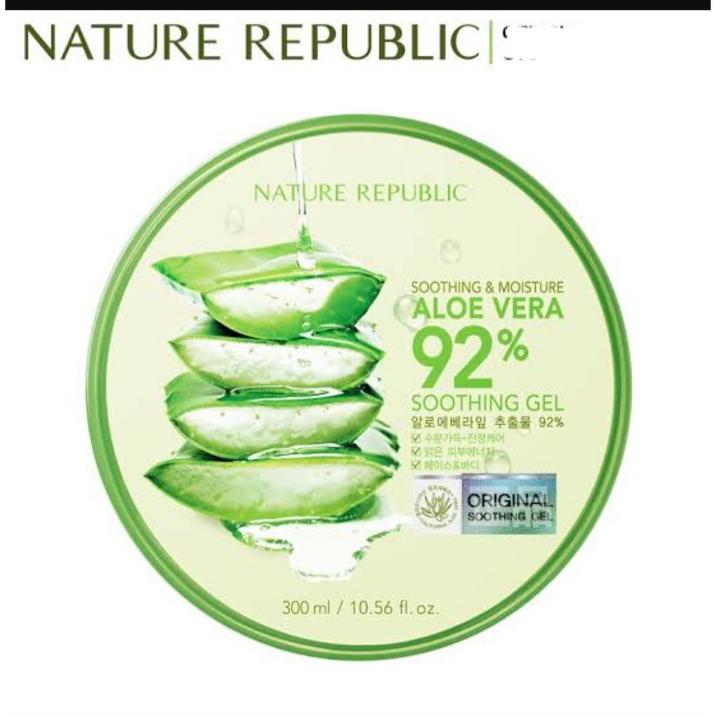 (BPOM) Nature Republic Aloe Vera 92% Soothing 100% Original Korea