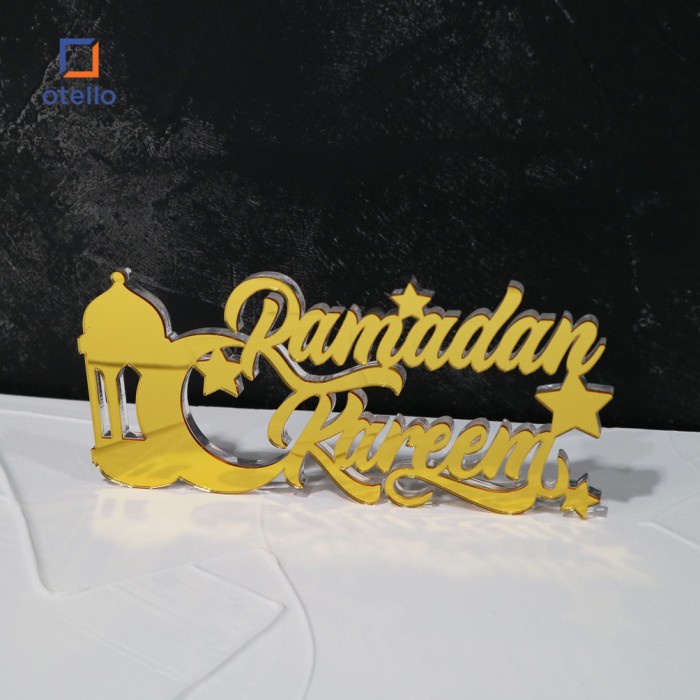 Table Sign Ramadan Kareem Dekorasi Idul Fitri Eid Hiasan Meja Lebaran