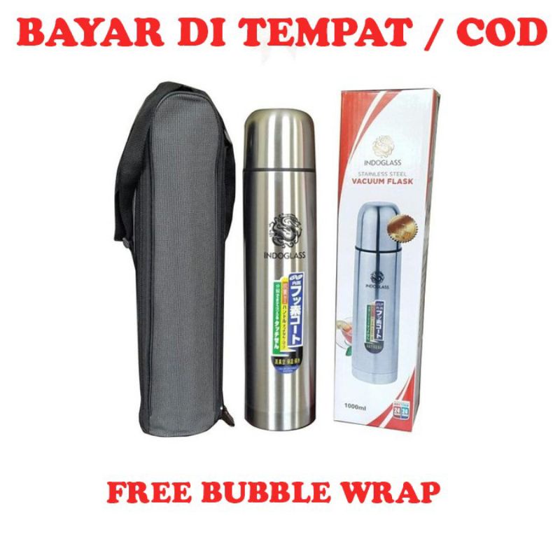 Deskripsi Termos Stainles Steel Vacuum Flask 1 Liter / Termos Indoglass 1 Liter