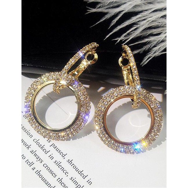 LRC Anting Tusuk Fashion 925 Silver Pin Studded Round Earrings F4998x