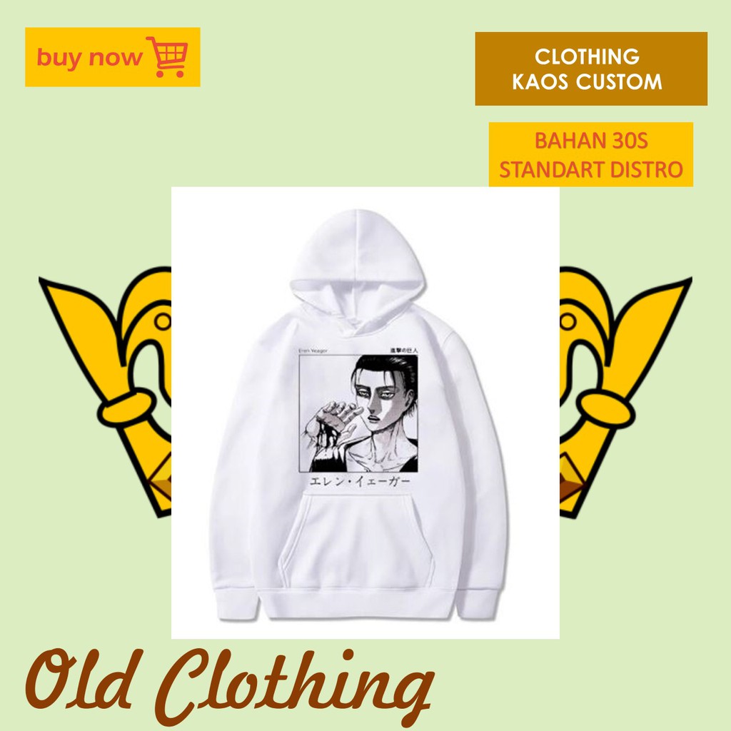 Hoddie Anime Attack On Titan Eren Yeager Sweter Cowok Japanese Style Jacket Hoodie Pria