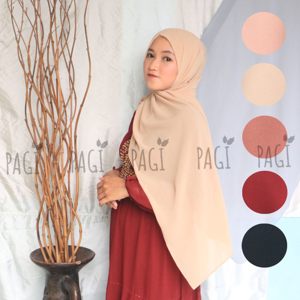 Pashmina Inner 2in1 Premium / Jilbab Instan / Chiffon / Ceruty Babydoll / Inner Jersey / 75cm x 180cm