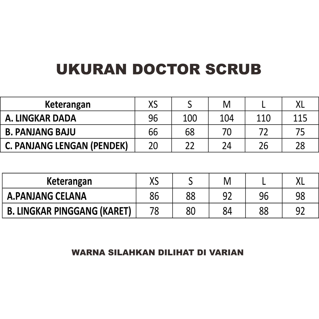 Baju Praktek Dokter Hewan/Vet Scrub 3 saku Lengan Pendek XS-XL