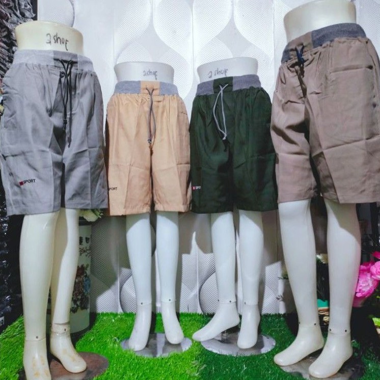 Celana Pendek Pria Chino Tuwil Pinggang Karet Rip No 28 sampai 30 (Size L)