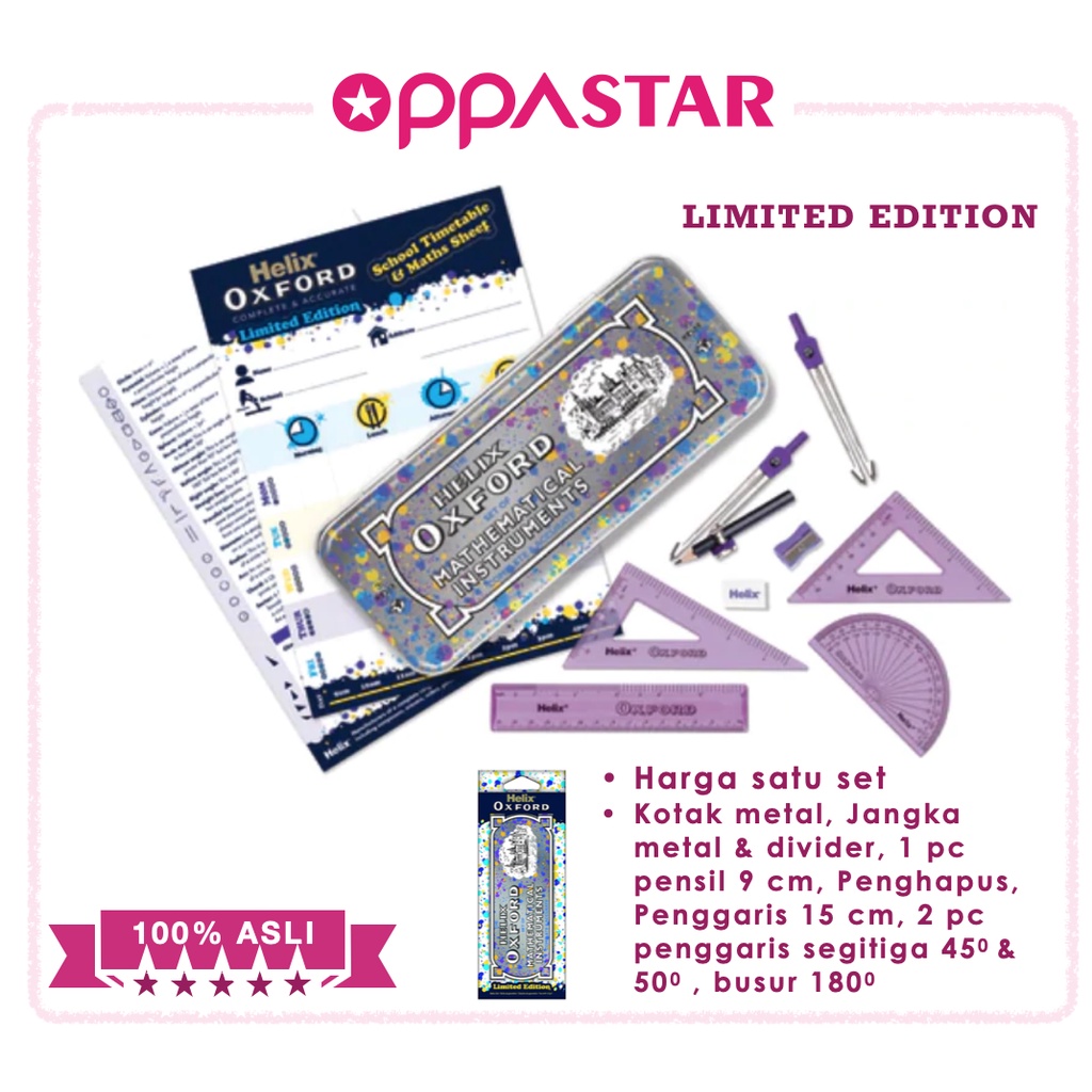 

Penggaris Busur Jangka Geometri Set Helix Oxford Math 170521 /set