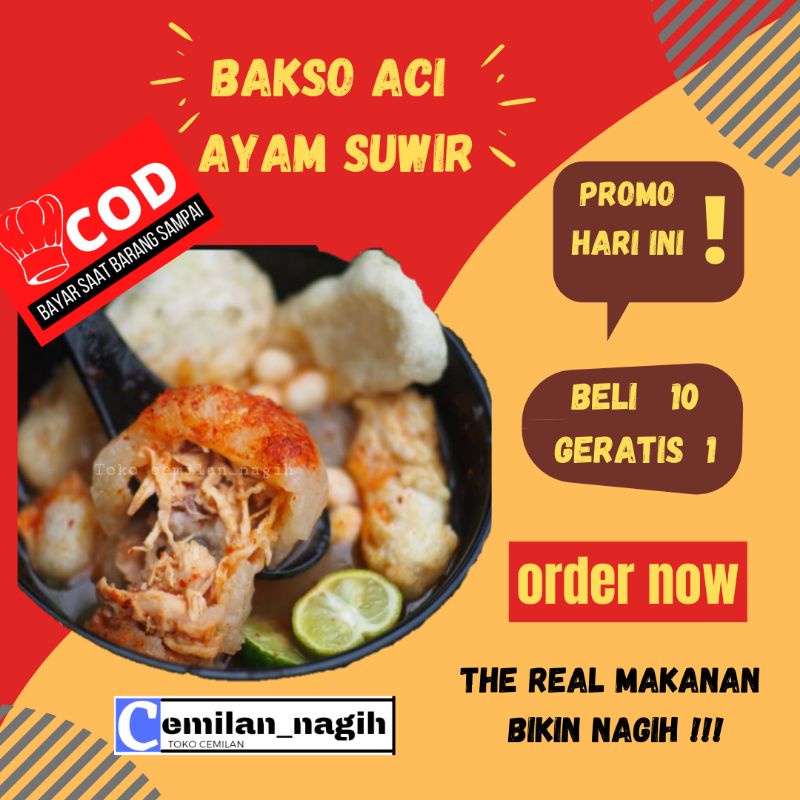 

Bakso Aci Ayam Suwir Boci Mercon Instan