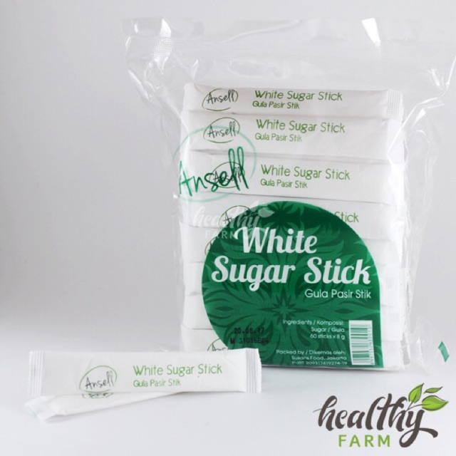 Ansell White Sugar Stick / Gula Pasir Stik / Gula sachet 60's