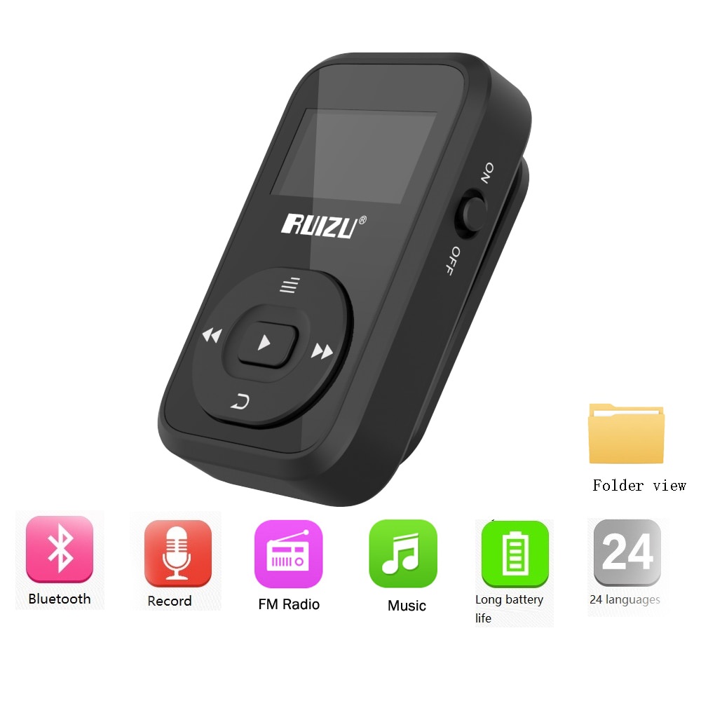 Ruizu X26 Sport Bluetooth HiFi DAP MP3 Player 8GB - Black