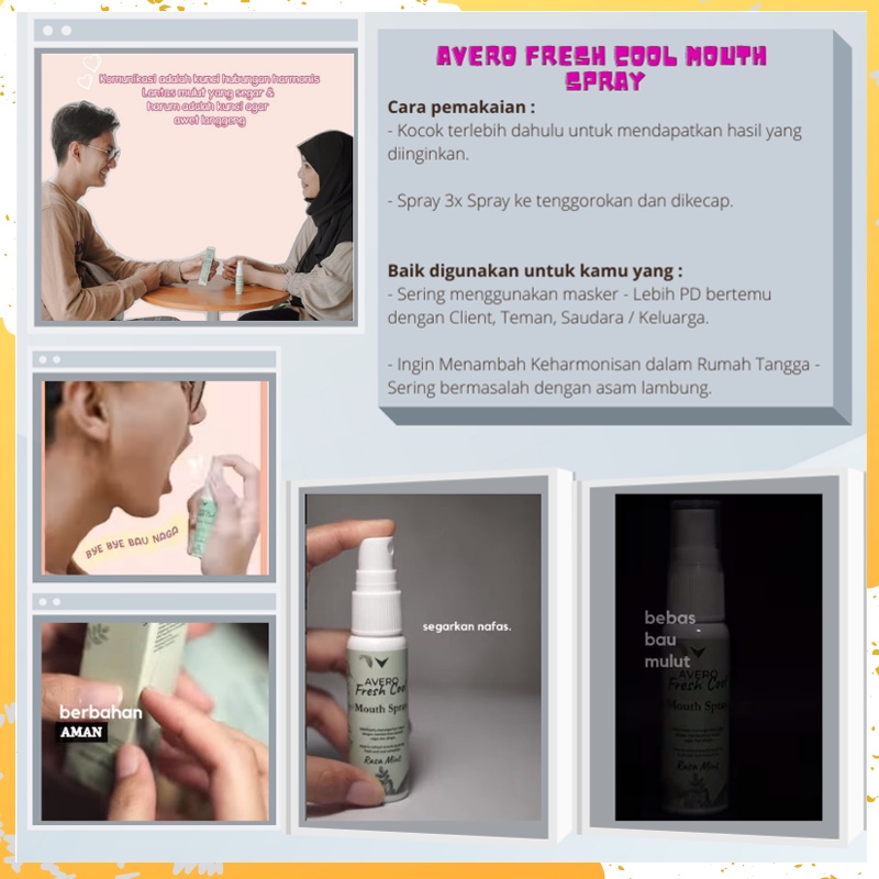 [Penyegar Mulut, Parfum Mulut, Pengharum Mulut] AVERO Fresh Cool Mouth Spray