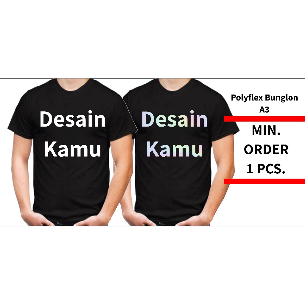 KAOS CUSTOM PRINT POLYFLEX BUNGLON BLUE WHITE A3