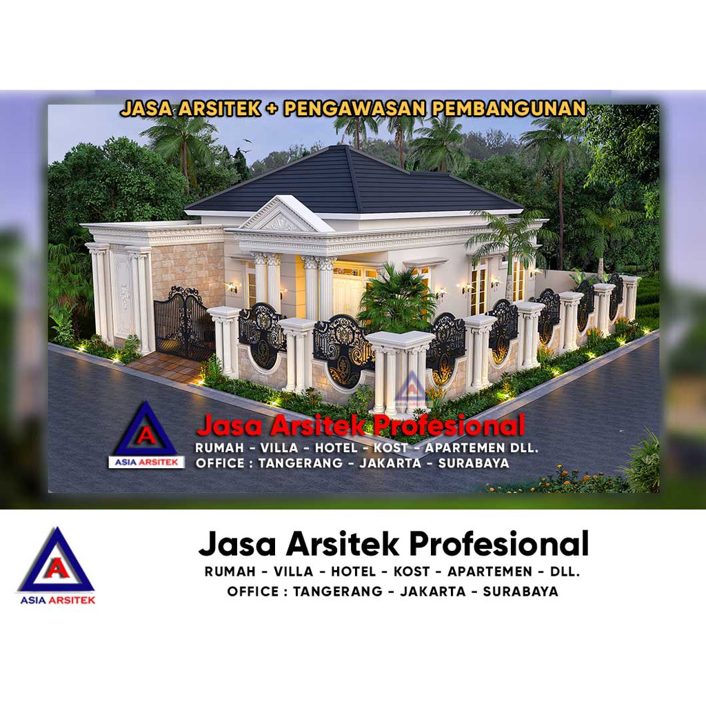 Jual Jasa Arsitek Desain Rumah Classic Mewah 1 Lantai Di Cipondoh Kota Tangerang Banten Indonesia Shopee Indonesia