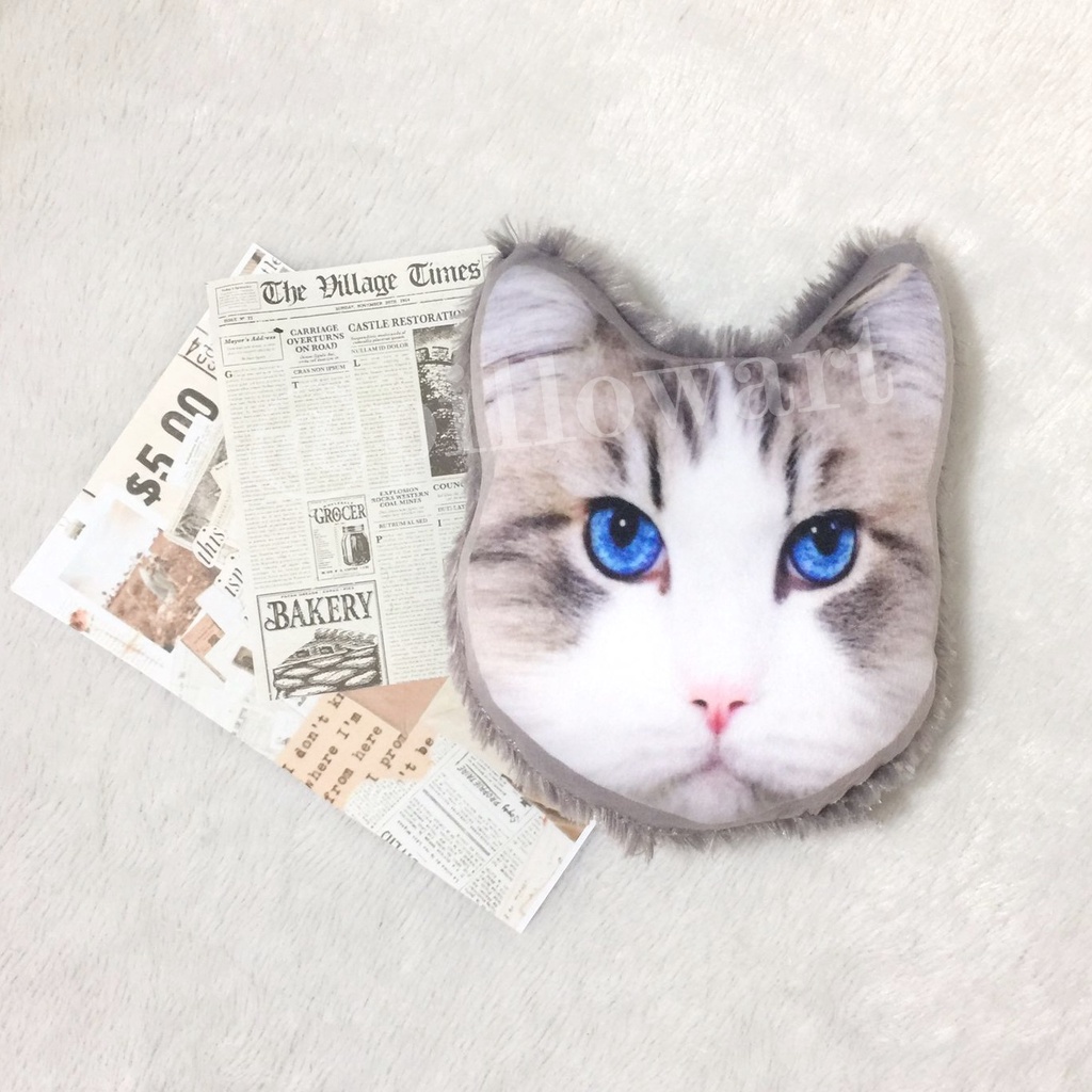 Pillowart - Bantal Sofa Kepala Kucing Rasfur Lucu Size S - ART086
