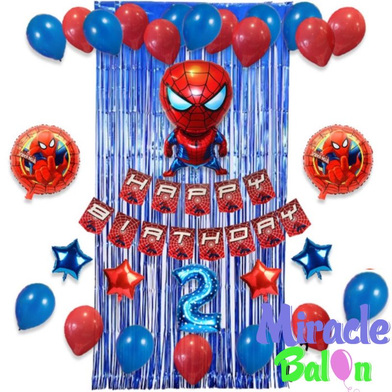 Paket Balon Ulang Tahun Tema Spiderman