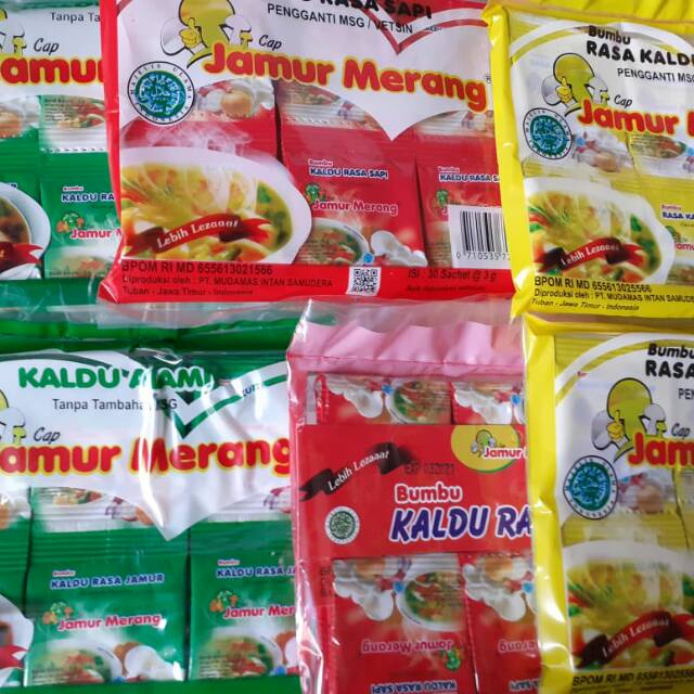 

Bumbu Kaldu Alami Non MSG Cap Jamur Merang 1 pack 30 Sachet