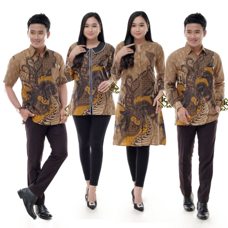 Batik Couple Modern Baju Batik Wanita Lengan Panjang Atasan Batik Kerja Wanita Blouse Batik Tunik Batik Kantor Seragam Batik M L XL XXL