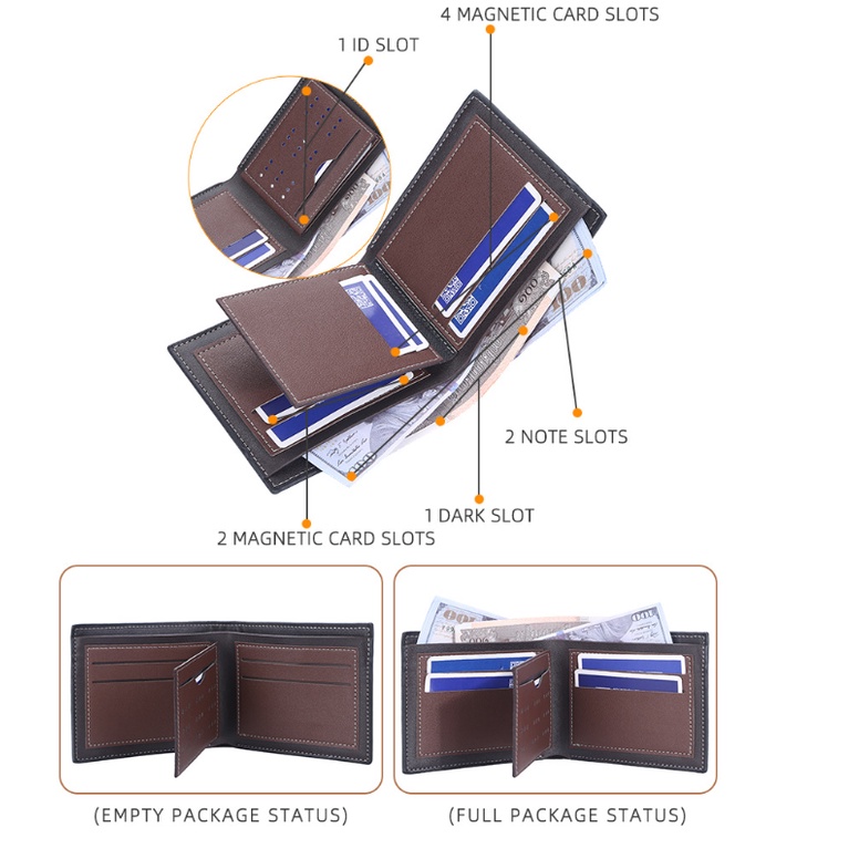 DOMPET LIPAT PRIA BAELLERRY ORIGINAL KULIT PENDEK SLOT KARTU BLY48