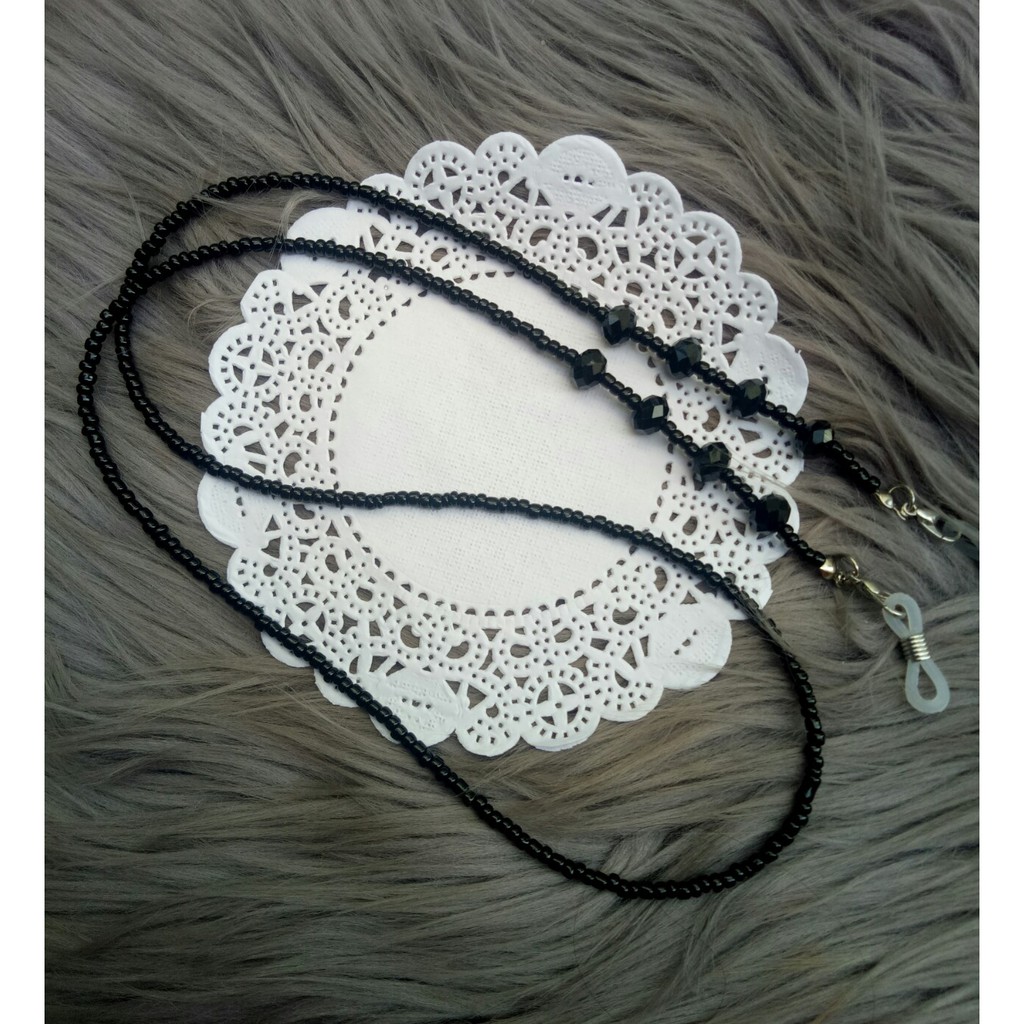 KALUNG STRAP MASKER KOREA MANIK-MANIK KRISTAL / GANTUNGAN MASKER FREE KAIT KACAMATA