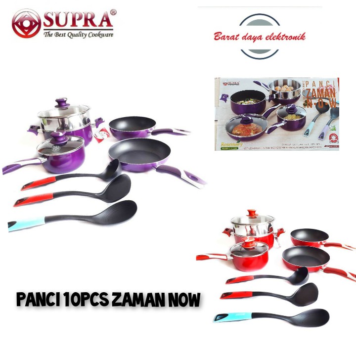 SUPRA PANCI 10 PCS PANCI SET ZAMAN NOW (TEFLON TERBAIK) Anti lengket
