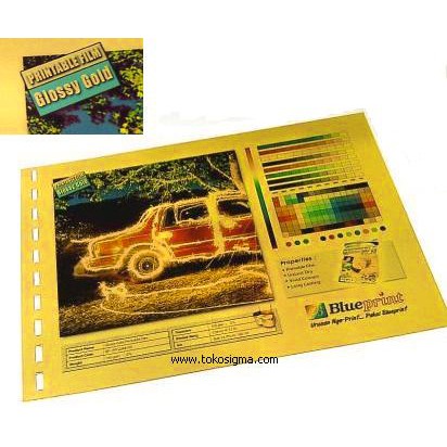 MIKA GLOSSY GOLD BISA DI PRINT INKJET Or PRINTABLE FILM GLOSSY EMAS