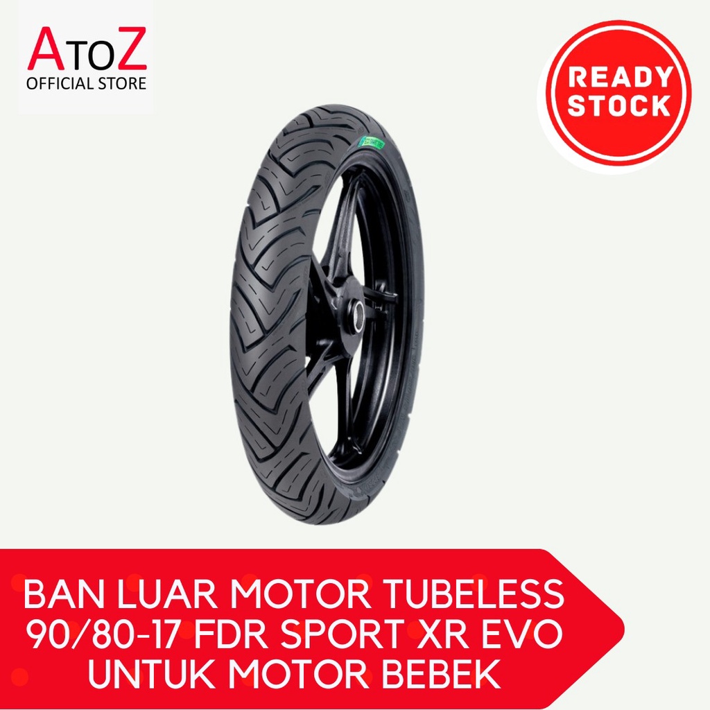 BAN LUAR MOTOR TUBELESS 90/80-17 FDR SPORT XR EVO UNTUK MOTOR BEBEK - BAN LUAR TUBELESS  90/80-17