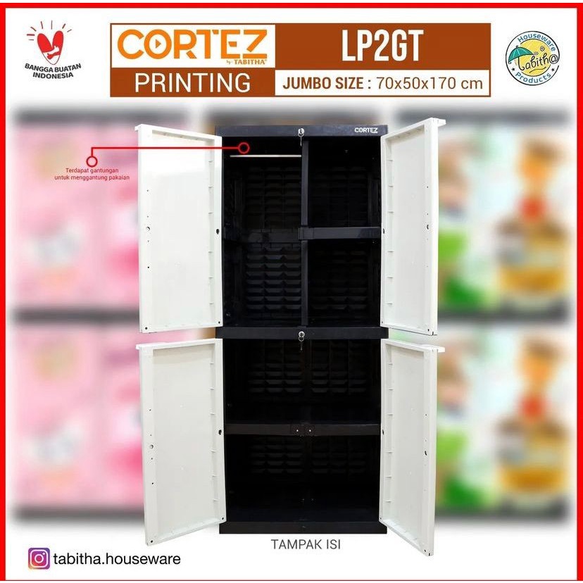 LEMARI PAKAIAN CORTEZ PRINTING GANTUNG DAN TAHAPAN!!!