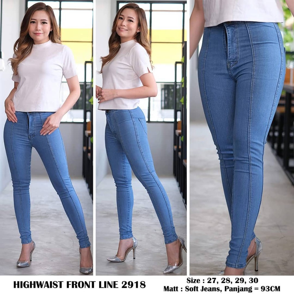 CELANA JEANS HIGH WAIST 27-34 // HIGHWAIST HW LIPAT TULANG TENGAH