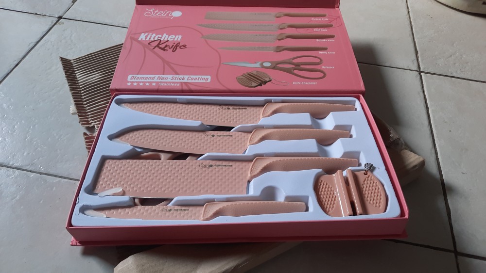 Stein Pisau Steincookware Pisau Diamond Knife Set 6 In 1 Pisau Dapur - Original