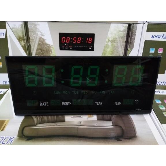 Terlaris Jam Dinding Digital LED Meja LED Clock 3615 Hijau Limited!