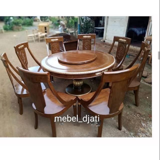 Kursi meja makan brawn 8 kursi kayu jati