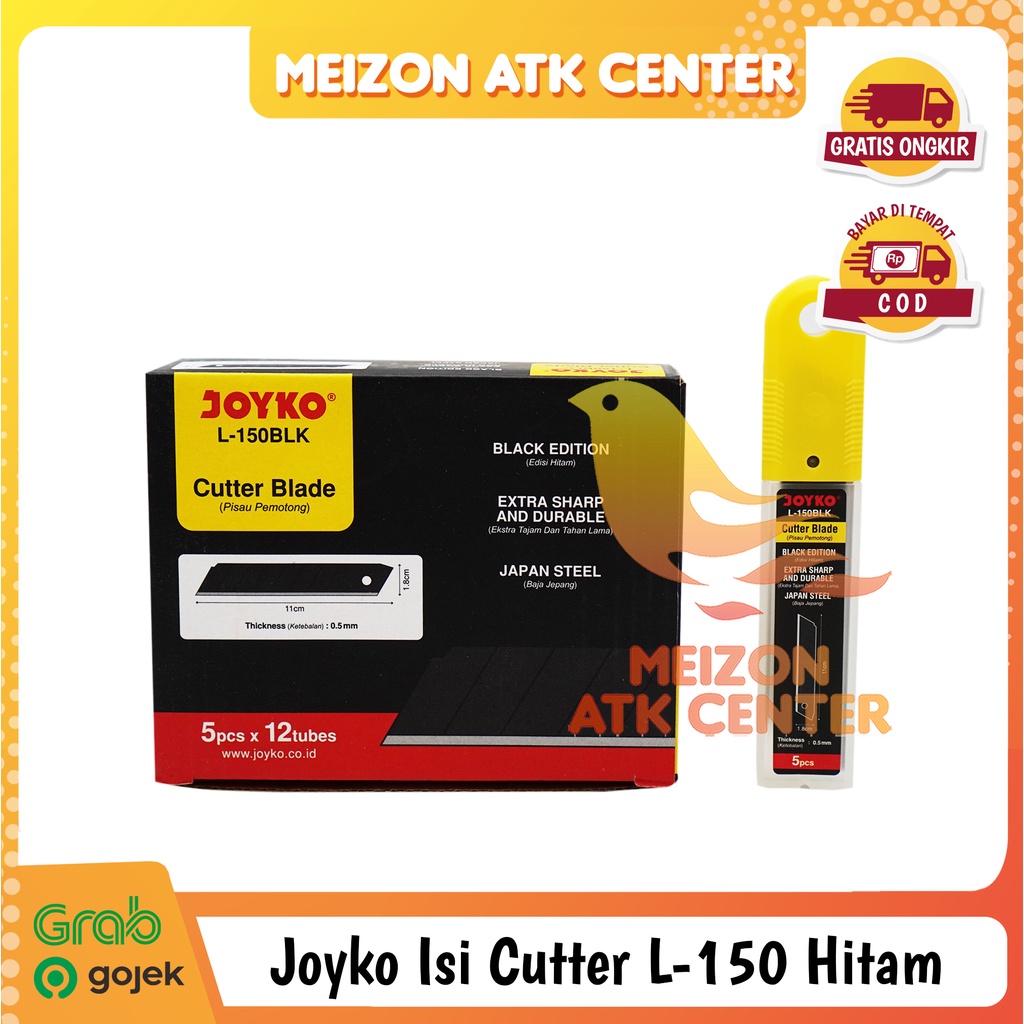 

JOYKO Cutter Blade Refill Isi Cutter tajam L-150BLK Japan Steel [5 PCS]