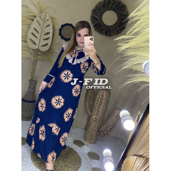 [BISA COD] DASTER ARAB/LONG DRESS RENDA MOTIF POLKA AILIN TERBARU DASTER ARAB/LONGDRES SUSUN POLKA