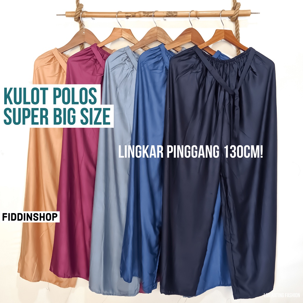 Celana Kulot Lilit Polos Super Jumbo Wanita Pria Big Size BB 100kg Lingkar Pinggang 130cm XXXL Triple XL Celana Santai Tidur Di rumah Nyaman Standar