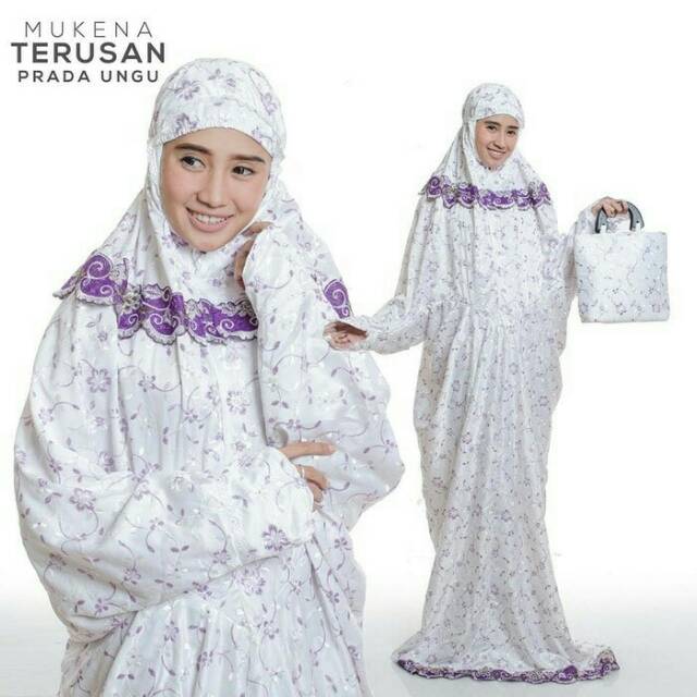 MUKENA TELEKUNG RUKUH DEWASA TERUSAN SUTRA PARIS PUTIH BORDIR COKLAT ABU UNGU HIJAU PINK BIRU