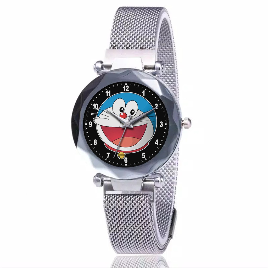 Jam Tangan Wanita Custom - DORAEMON MOTIF 6 Free Box &amp; Batre Cadangan