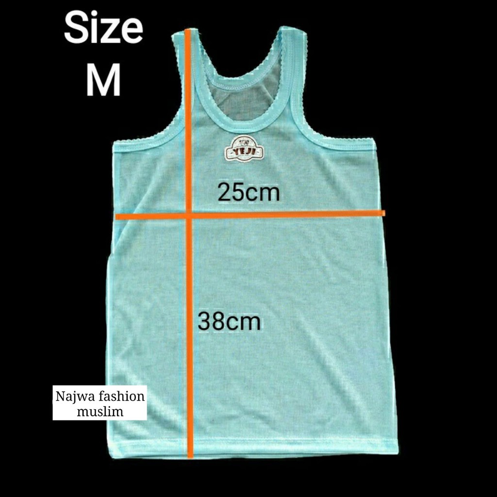 VS - Singlet Anak / Kaos Dalam Anak / Kutung Polos Putih Warna Stiker S L XL