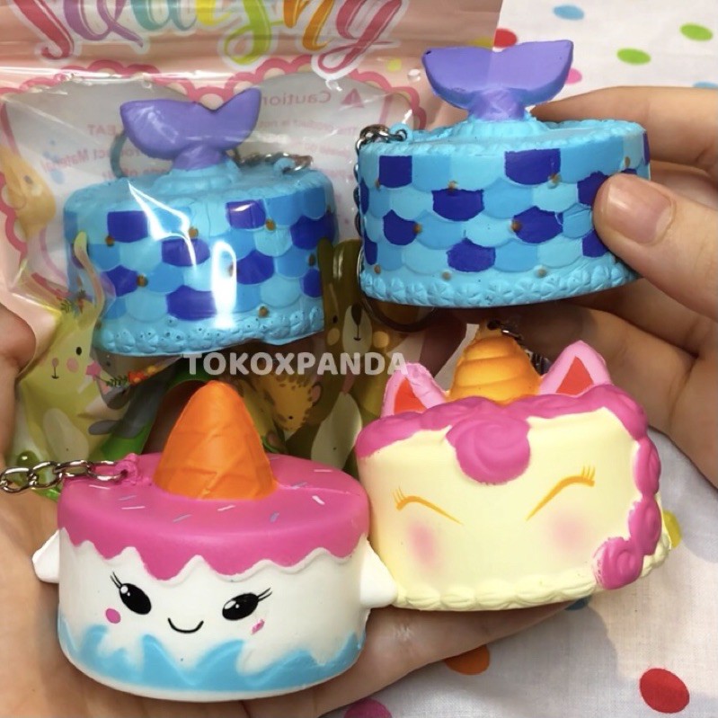 [SALE] SQUISHY KUE UNICORN MERMAID LUCU CAKE CUTE IMUT SOFT&SLOW SQUISHY BAGUS MURAH AMAN MAINAN