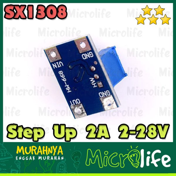 SX1308 2A Step Up Module Boost Converter 2-28V DC Adjustable