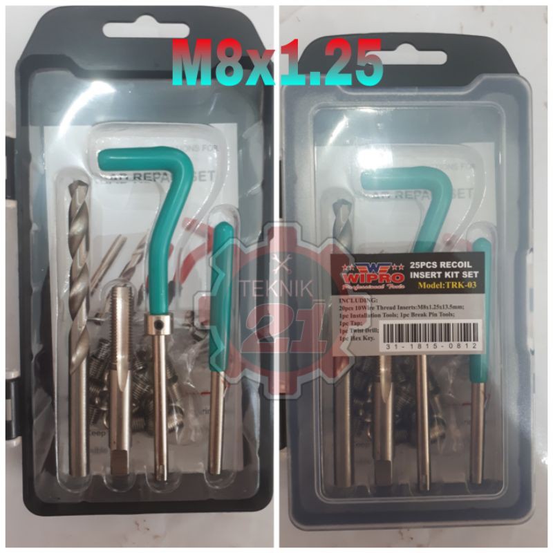 RECOIL INSERT SET WIPRO M8X1.25 RICOIL SET WIPRO PENAMBAH DAGING RICOIL