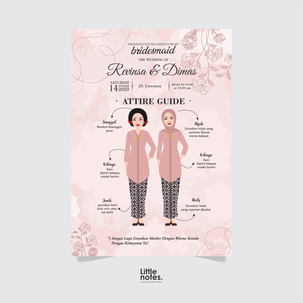 

Bridesmaid Card / Attire Guide Card