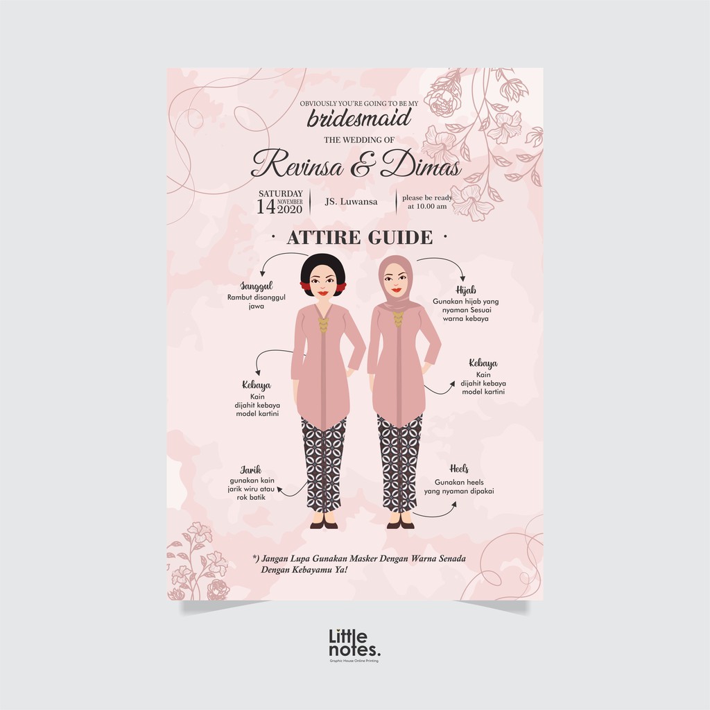 jual-bridesmaid-card-attire-guide-card-indonesia-shopee-indonesia