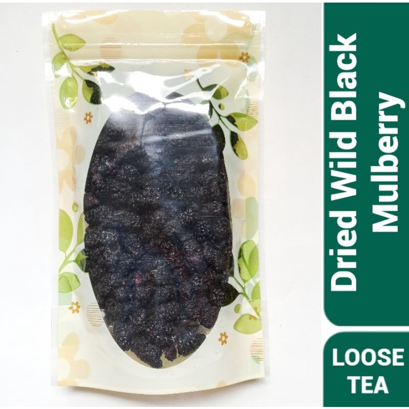 Dried Wild Black Mulberry : Chinese Black Mulberries Fruit Tea (50 Gram)