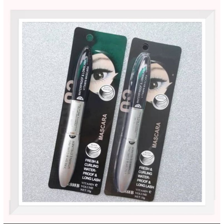 [ECER] MASCARA &amp; EYELINER 2IN1 COVER HITAM WATERPROOF